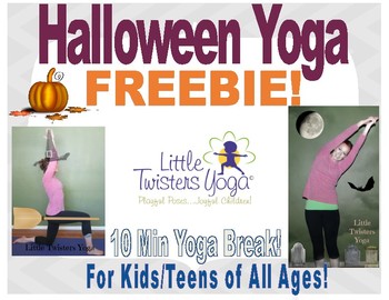 Preview of 10-Min Halloween Yoga Break Freebie! All Ages