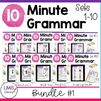 Preview of 10 Minute Daily Grammar Practice Bundle for Grammar Skill Practice