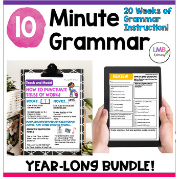 Preview of 10 Minute Daily Grammar Practice Bundle for Grammar Skill Practice Sets 1-20