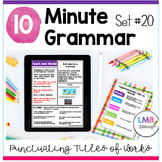 10 Minute Daily Grammar Practice for Punctuating Titles of Works