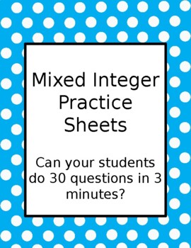 Preview of 10 Mixed Integer Review Sheets