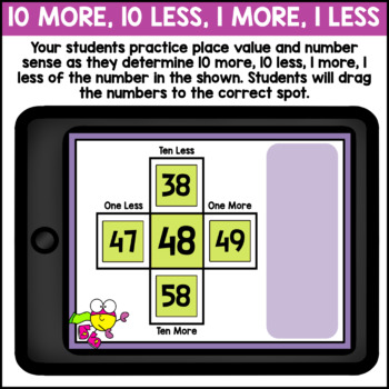 10 More 10 Less Math Boom Cards Digital Place Value Game Tpt