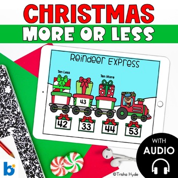 Preview of 10 More 10 Less | 1 More 1 Less | to 100 Christmas Boom Cards