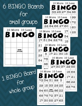 10 More 10 Less BINGO -- Place Value Practice by Carlson's Class
