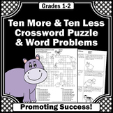 10 More 10 Less Math Crossword Puzzle Addition and Subtrac