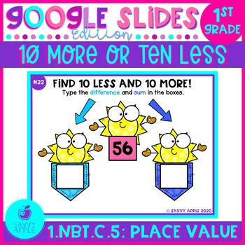 10 More 10 Less Place Value 1st Grade Google Slides Distance Learning