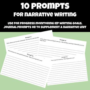 10 Narrative Writing Prompts (with Lines) by MrsHerringsSchoolhouse