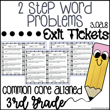 Preview of Exit Tickets | 2 Step Word Problems | 3.OA.8 | 3rd Grade Common Core Math