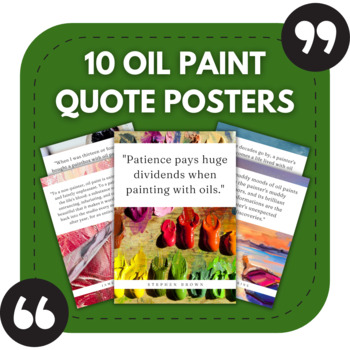 Preview of 10 Oil Painting Posters | Colorful Art Classroom Decor | Art Posters