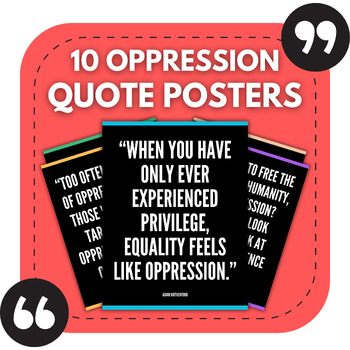 Preview of 10 Oppression Bulletin Board Posters | Middle & High School Classroom Decor
