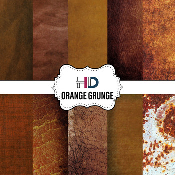 Preview of 10 Orange Grunge Digital Background Paper Texture