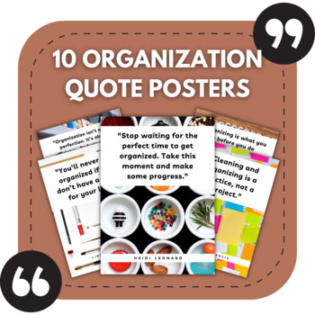 Preview of 10 Organization Posters | High School Classroom Decor | Teacher's Lounge