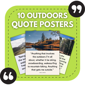 Preview of 10 Outdoors Bulletin Board Posters | Middle & High School Classroom Decor