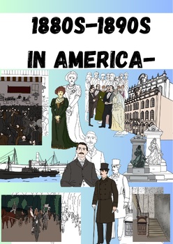 Preview of 10 PNG 1880s-1890s in America PNG clipart colored and BW