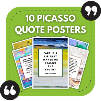 Preview of 10 Pablo Picasso Posters | Art Classroom Decor | Art Bulletin Boards