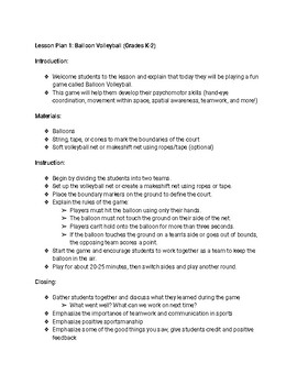 Preview of 10-Pack Basic Elementary Phys Ed Lesson Plans