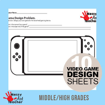 Preview of 10 Pack Video Game Design Worksheets for Middle/High School