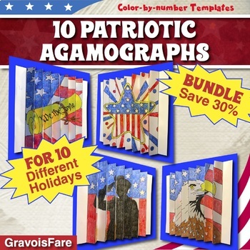 Preview of 10 Patriotic Activities and Crafts: Patriotic Holidays BUNDLE (Save 30%)