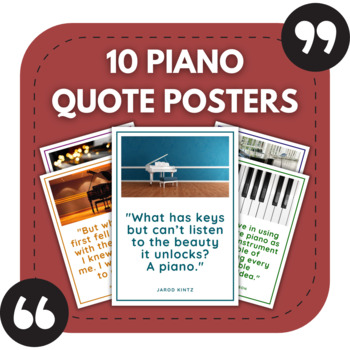 Preview of 10 Piano Posters | Music Classroom Decor | Inspiring Music Posters