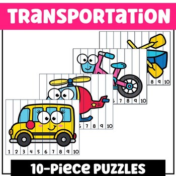 Preview of 10 Piece Transportation Puzzles | Air, Land & Sea