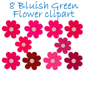 pink and green flower clipart