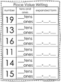 10 Place Value Worksheets. Writing Tens and Ones and Expan