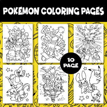 Preview of 10 Pokemon Coloring Pages With Beautiful Pattern