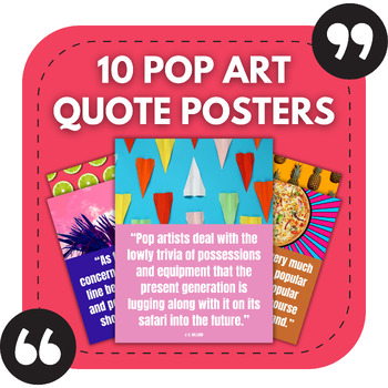 Preview of 10 Pop Art Bulletin Board Posters | Art Classroom Decor