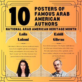 Preview of 10 Posters of Arab American authors who have made history