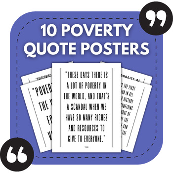 Preview of 10 Poverty Bulletin Board Posters | Sociology and Social Studies Classroom Decor