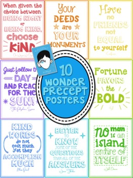 Preview of 10 Precept Quotation Posters from Wonder (by R.J. Palacio)