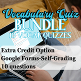 10 Premade Secondary ELA Vocabulary Quizzes: Digital and S