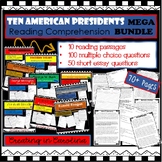 10 Presidents Reading Comprehension Packet BUNDLE - NO PREP!!