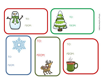 Printable Gift Tags Holiday Christmas No.29 Instant Download - PinoyStitch