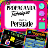 10 Propaganda Techniques Mini-Unit, Secondary ELA Educatio