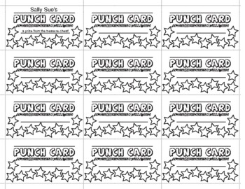 Punch Cards for Kids EDITABLE Instant Download positive Behavior Punch Card  Reward Card 