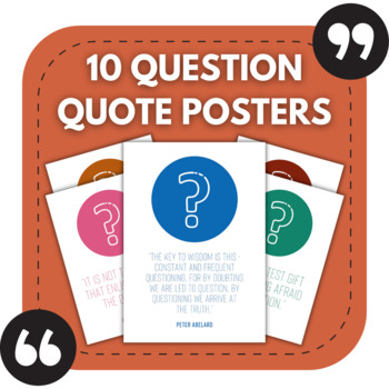 Preview of 10 Question Posters | Library Decor | Encourage Deeper Thought