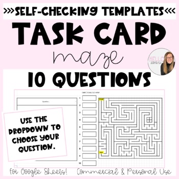Preview of 10 Question Task Card Maze Template