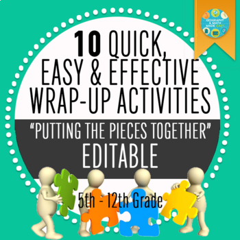 Preview of 10 Fun Wrap-Up Activities for Geography & Social Studies