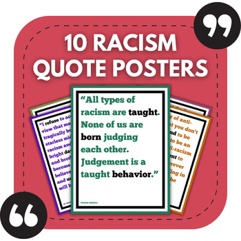 Preview of 10 Racism Bulletin Board Posters | Middle & High School Classroom Decor