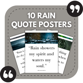 Preview of 10 Rain Bulletin Board Posters | Nature & Weather Themed Classroom Decor