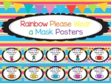 10 Rainbow Wear a Mask Please Posters.