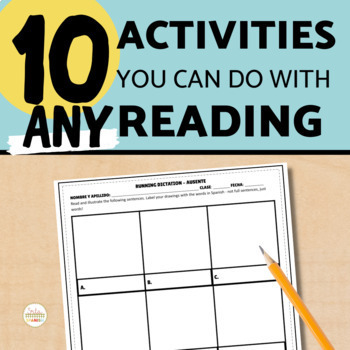 Preview of 10 Reading Comprehension Activities for Spanish Class Google Slides Worksheets