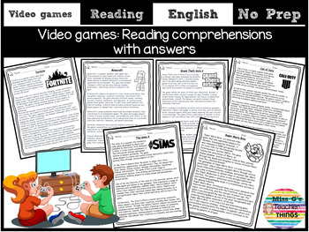 Preview of 10 Reading Comprehensions about video games - ESL Teenagers