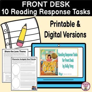 Preview of 10 Reading Response Activities for Front Desk by Kelly Yang 