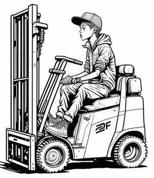 10 Realistic ForkLift Coloring Pages For Teens And Adults by RZStore