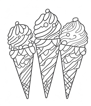 10 Realistic IceCream Coloring Pages For Teens And Adults by RZStore