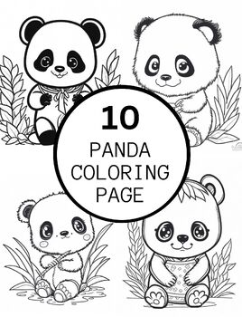 Preview of 10 Realistic Panda Coloring Pages For Teens And Adults