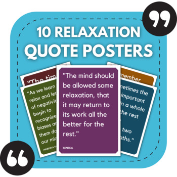 Preview of 10 Relaxation Posters | Positive Classroom Decor | Health Bulletin Boards