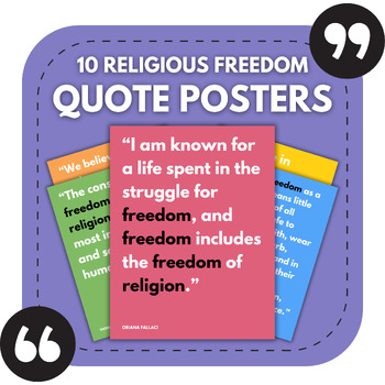 Preview of 10 Religious Freedom Bulletin Board Posters | Religion & Ethics Classroom Decor